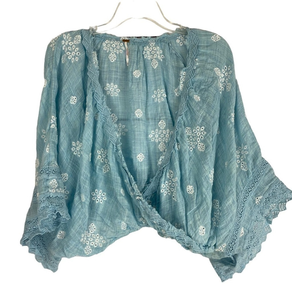 Free People Love Somebody Gauze Boho Top size XS - Picture 3 of 9